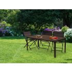 6 személyes kerti asztal 156x78 cm polywood barna