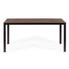 6 személyes kerti asztal 156x78 cm polywood barna