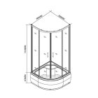 Spirit Deep 90x90 cm íves zuhanykabin zuhanytálcával