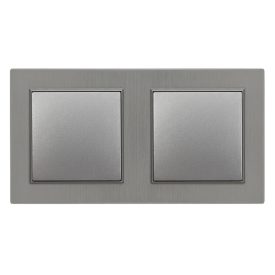   Nova kettős kereszt kapcsoló 107 szürke szálcsiszolt dupla kerettel