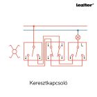 Nova kettős kereszt kapcsoló 107 szürke szálcsiszolt dupla kerettel