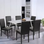 Megan 6+1 étkező garnitúra fehér-fekete