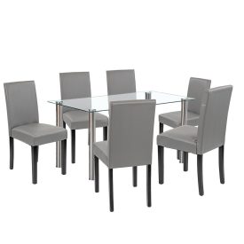 Cadiz 6+1 étkező garnitúra fehér-szürke