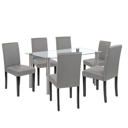 Cadiz 6+1 étkező garnitúra fehér-szürke