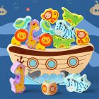 Egyensúlyozó fejlesztő fajáték, bárka állatokkal