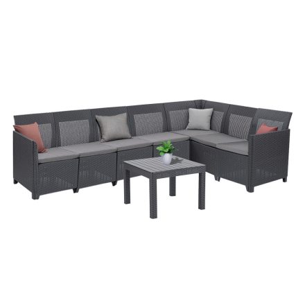 Claire XI 7 személyes sarokgarnitúra orlando asztallal