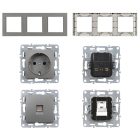 Nova III dugalj kettő UTP csatlakozóval szürke szálcsiszolt kerettel